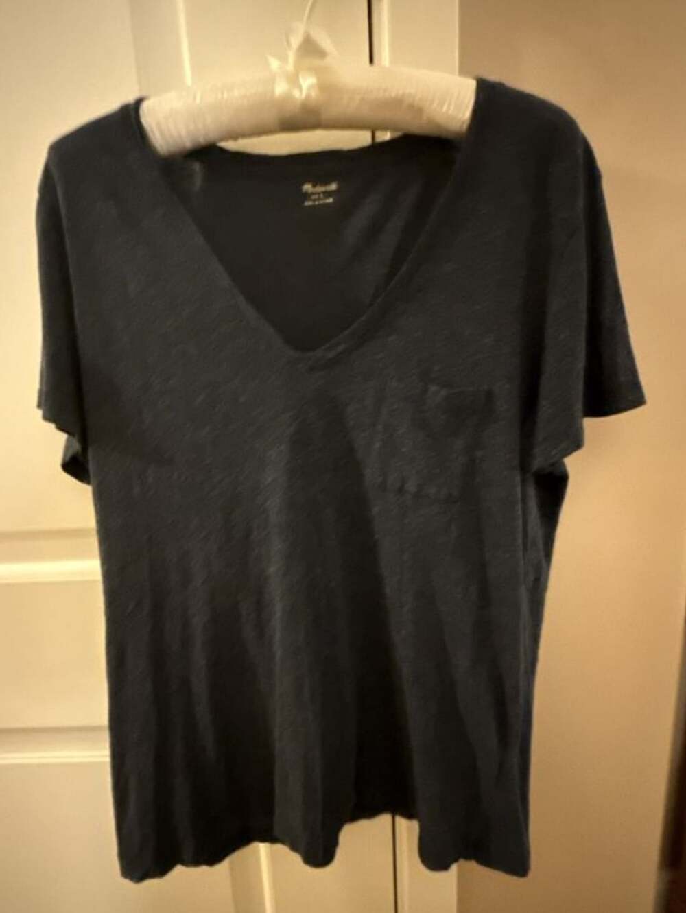 Madewell Dark Blue V-Neck Short Sleeve Pocket T-Shirt